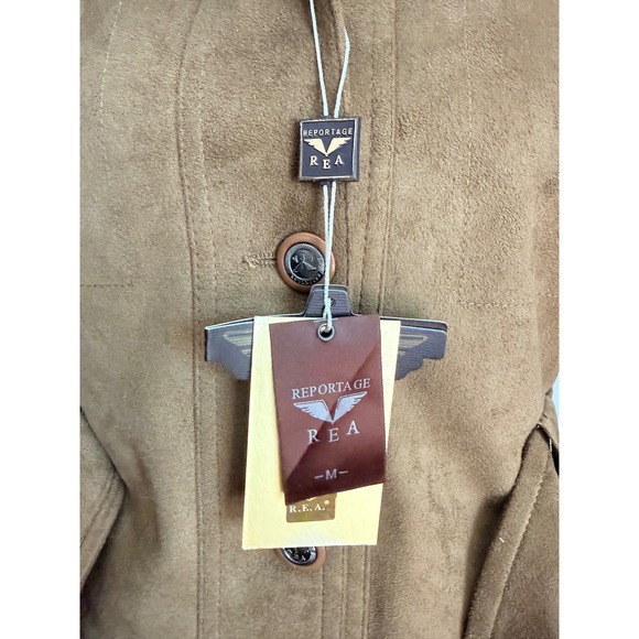 REPORTAGE REA Women's Brown Faux Suede Belted Jacket Size M new with tags - Picture 8 of 12